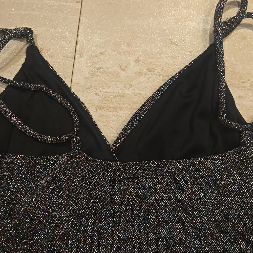 Express Metallic Multi-Colored Glittery Mini Dress - Picture 7 of 9
